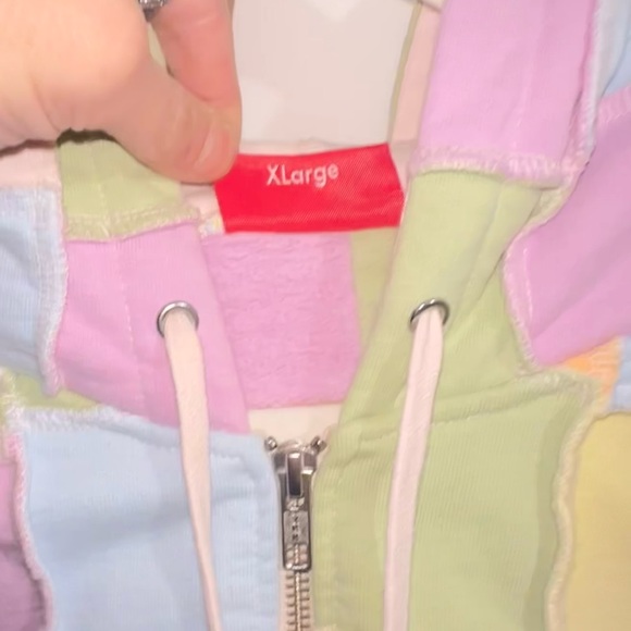 Selling my supreme patchwork reversible zip up hoodie in pastels. Authentic - Picture 2 of 4